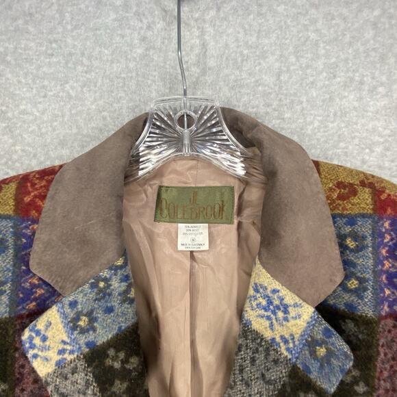 Vintage 90s J.L. Colebrook Wool Blend Patchwork Plaid Blazer Jacket Lined Sz M - Picture 8 of 10